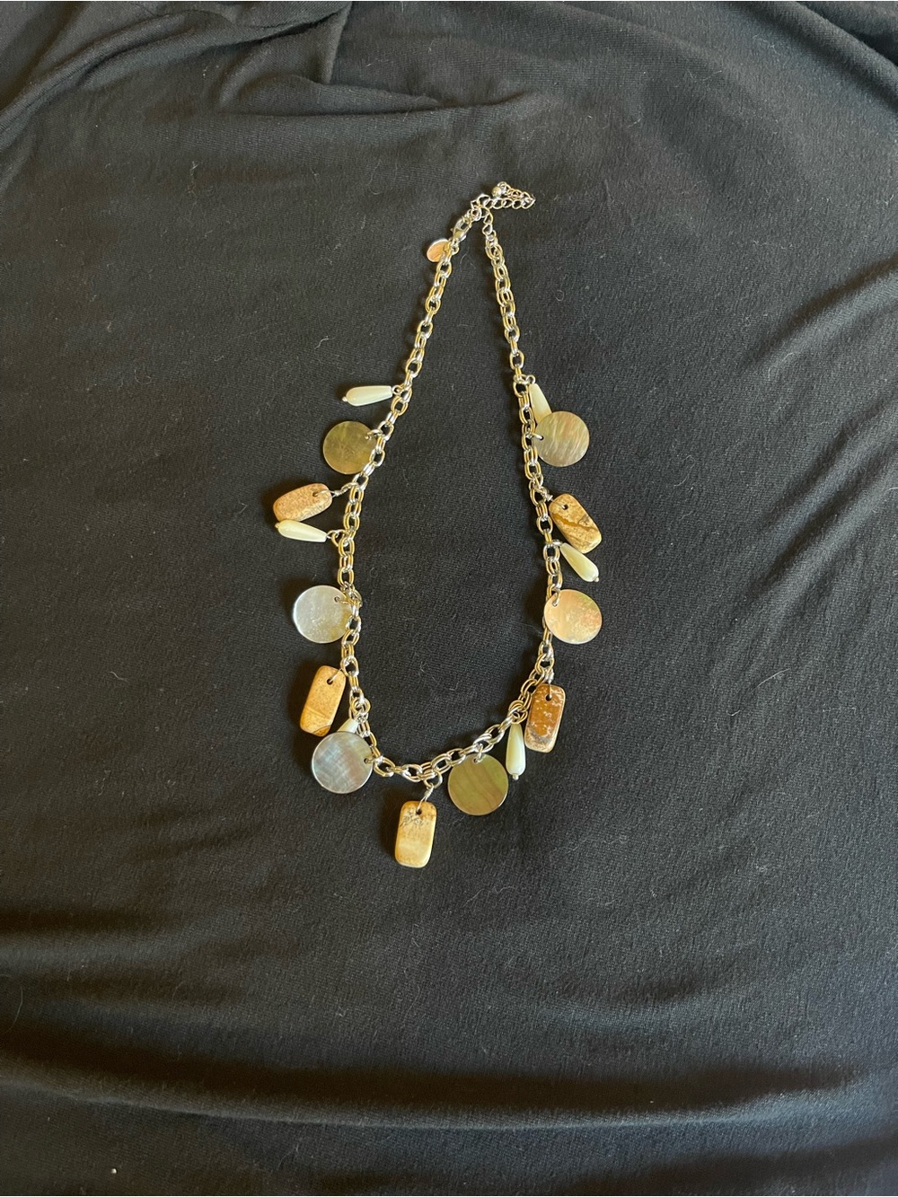Lia Sophia Gold-Tone Necklace with Cream and Beige Shell Charms
